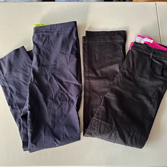 Gretchen Scott Stretch Slim Leg Pants Navy And Black - Picture 1 of 15